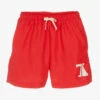 The Animals Observatory Teen Boys Red Logo Swim Shorts
