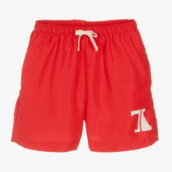 The Animals Observatory Teen Boys Red Logo Swim Shorts