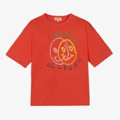 The Animals Observatory Teen Red Cotton Oversized T-Shirt