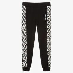 Versace Teen Boys Black Cotton Joggers