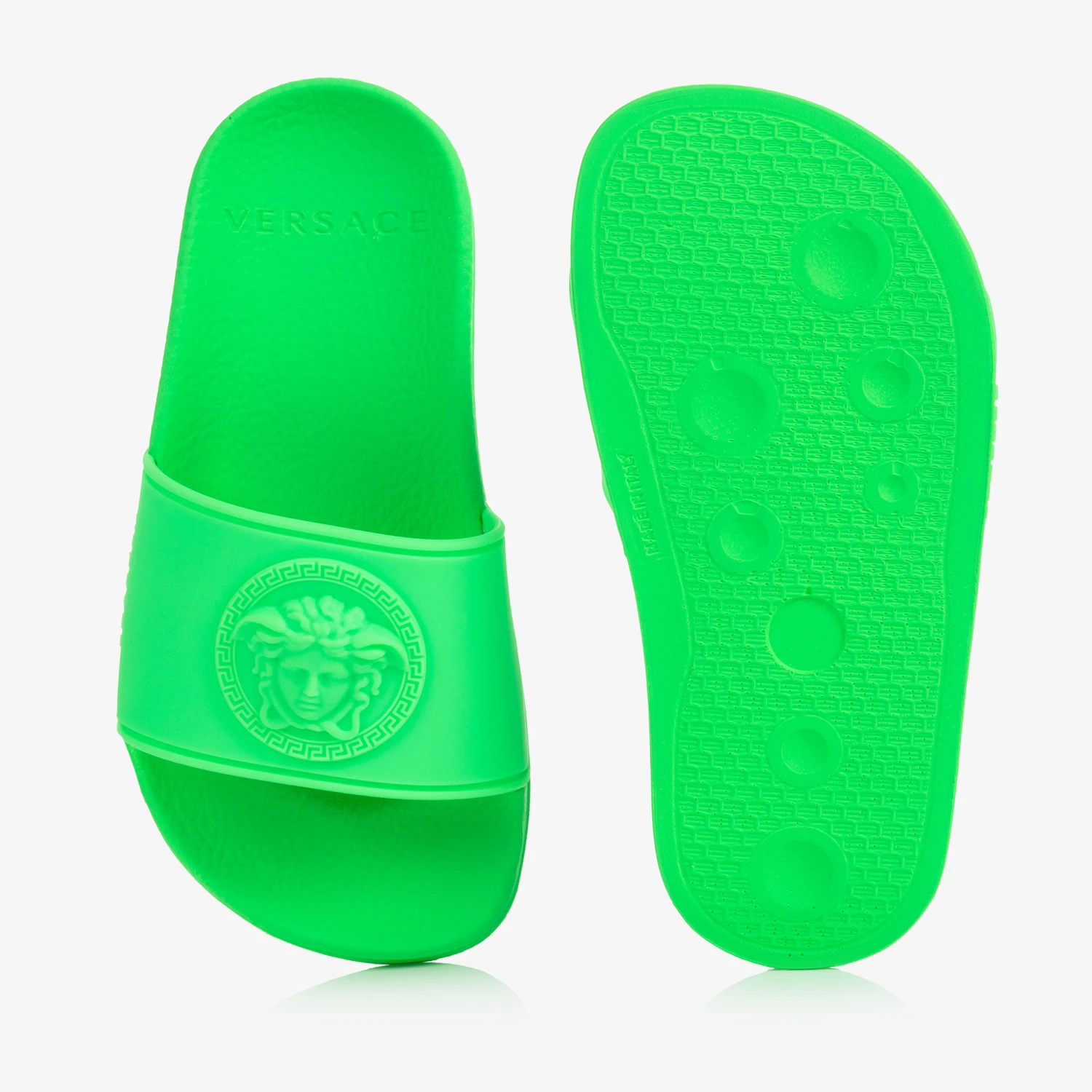 Versace Teen Boys Neon Green Medusa Logo Sliders 5 Versace Teen Boys Neon Green Medusa Logo Sliders - Image 3