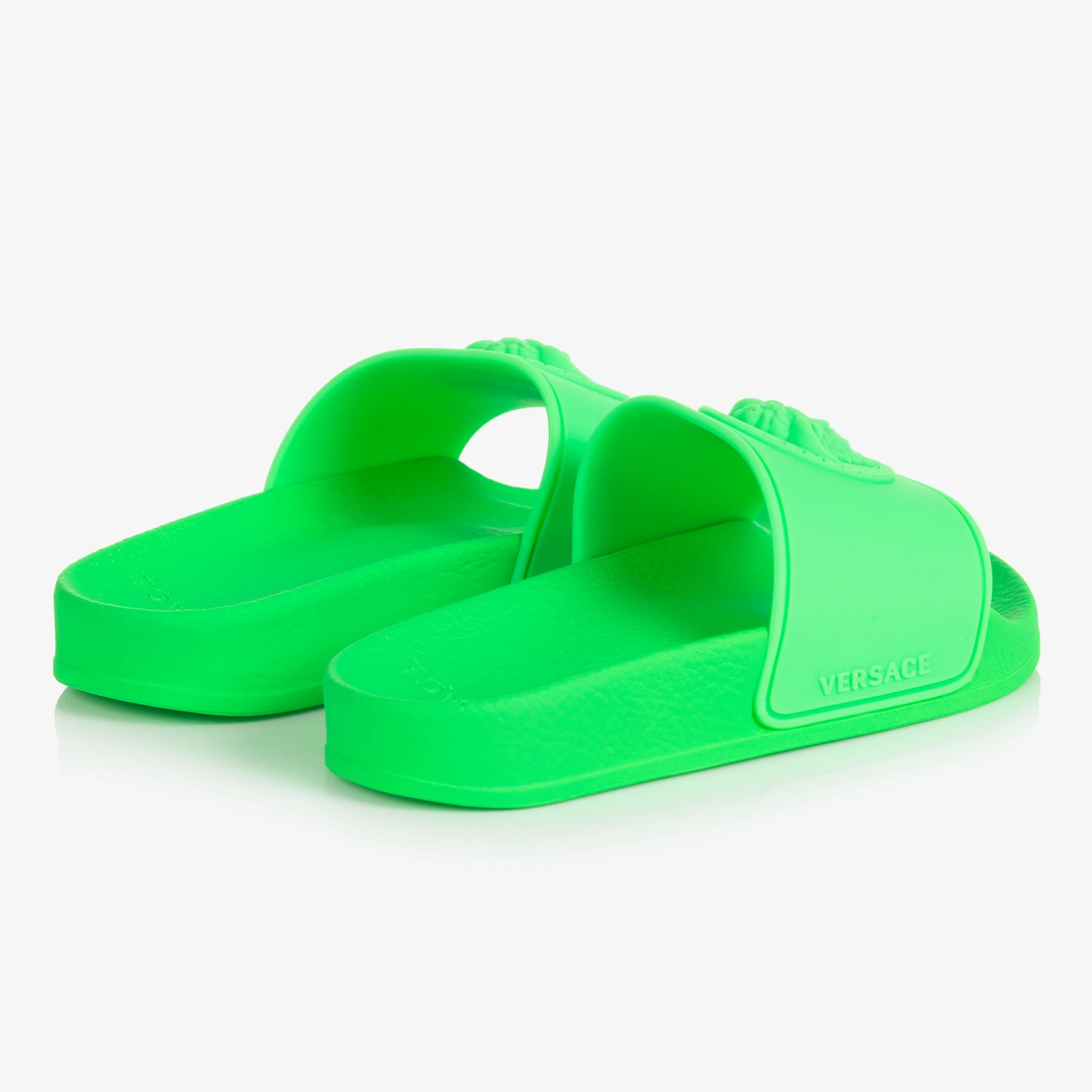 Versace Teen Boys Neon Green Medusa Logo Sliders 4 Versace Teen Boys Neon Green Medusa Logo Sliders - Image 2