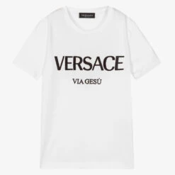 Versace Teen Boys White Cotton T-Shirt