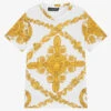 Versace Teen Boys White & Gold Barocco T-Shirt