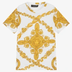 Versace Teen Boys White & Gold Barocco T-Shirt