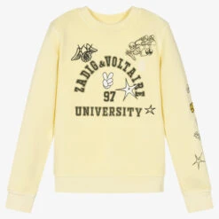 Zadig & Voltaire Zadig&Voltaire Teen Boys Yellow Cotton Varsity Sweatshirt